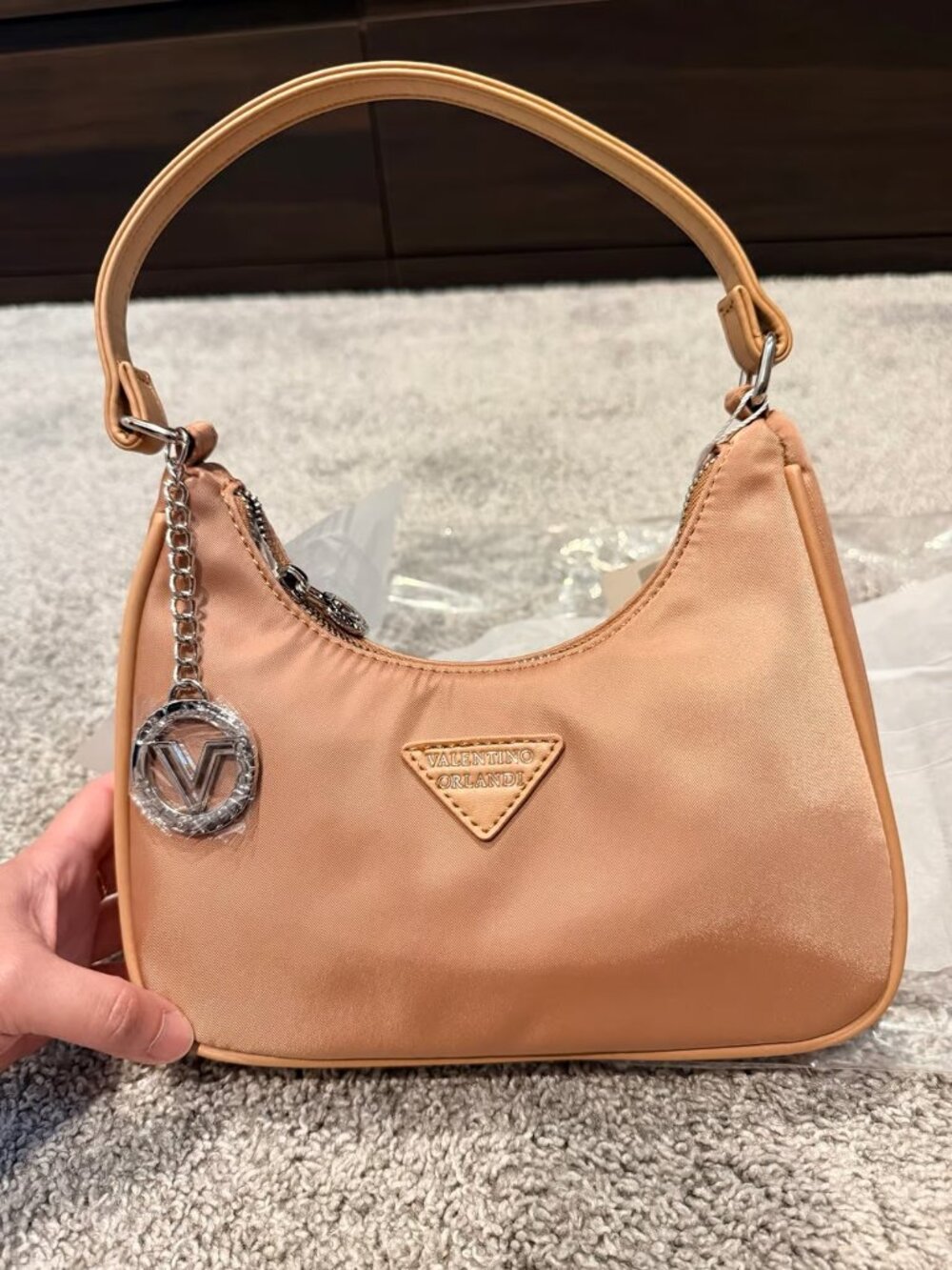 Valentino Orlandi Beige Crescent Bag